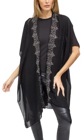 052- Just Jamie Silver Sparkle Pattern Detail Kimono
