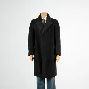 1920s Men's Black Wool Overcoat