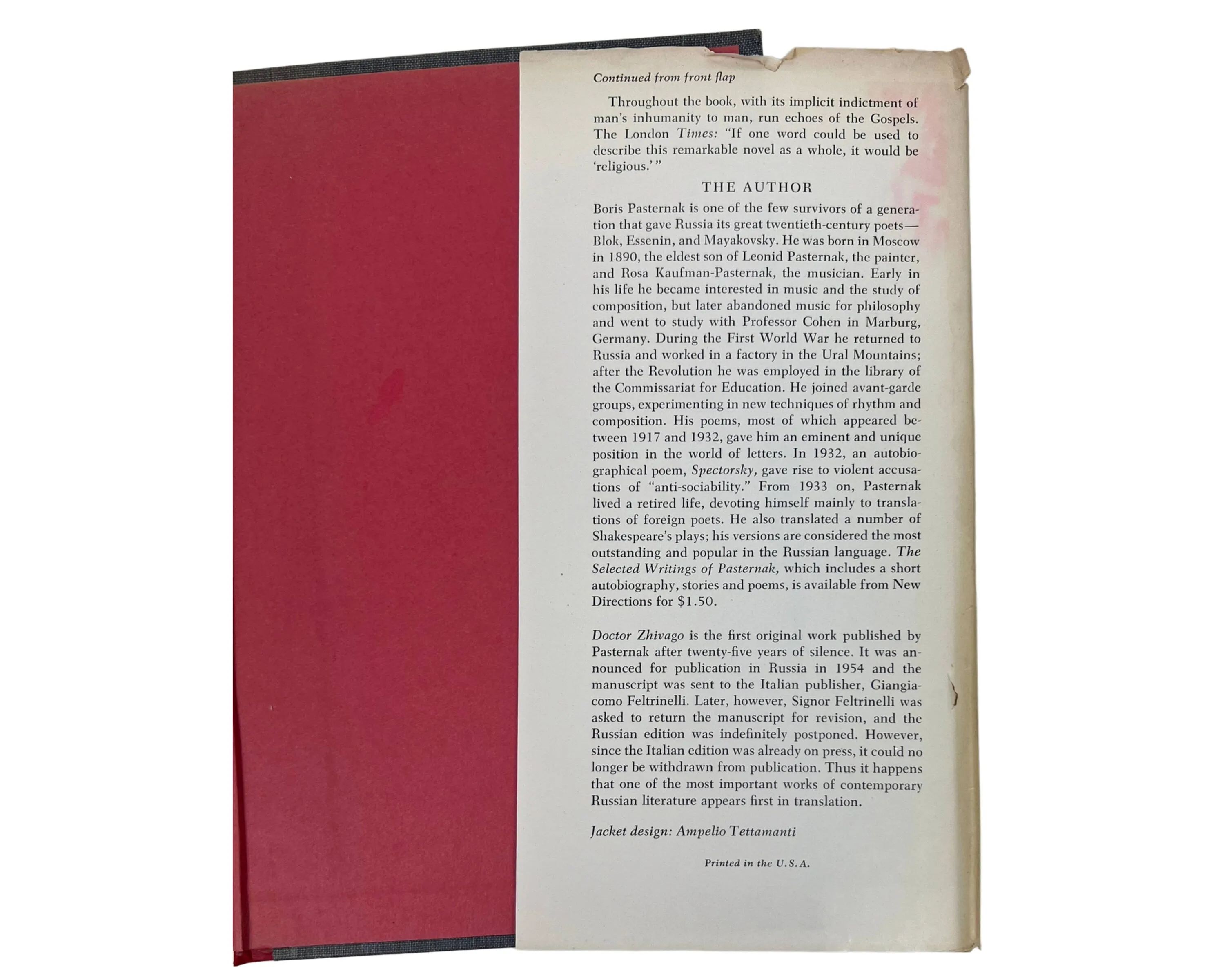 1958 Doctor Zhivago 1st Edition 1st Printing Pantheon US w Dust Jacket