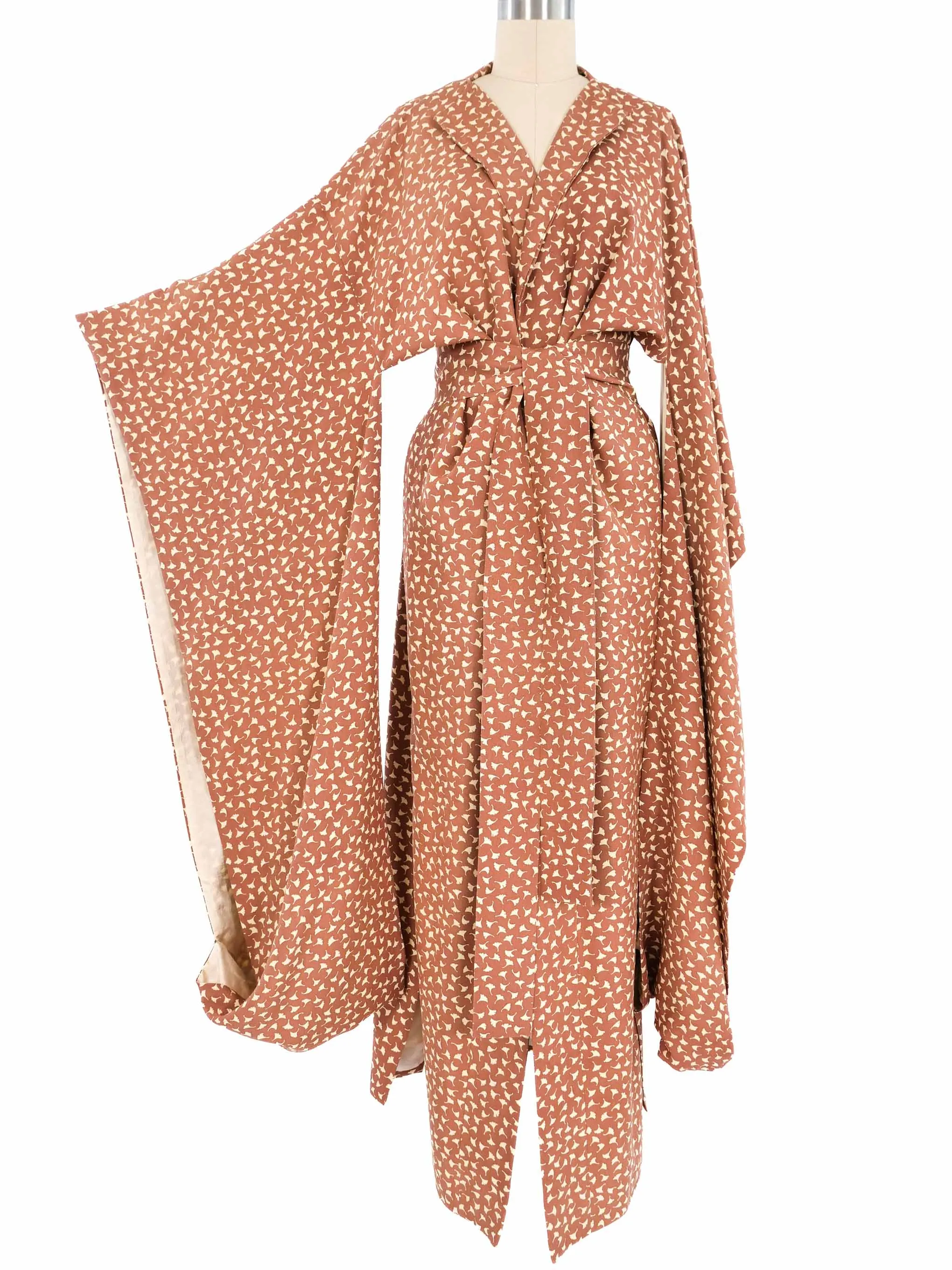 1980s Printed Silk Kimono
