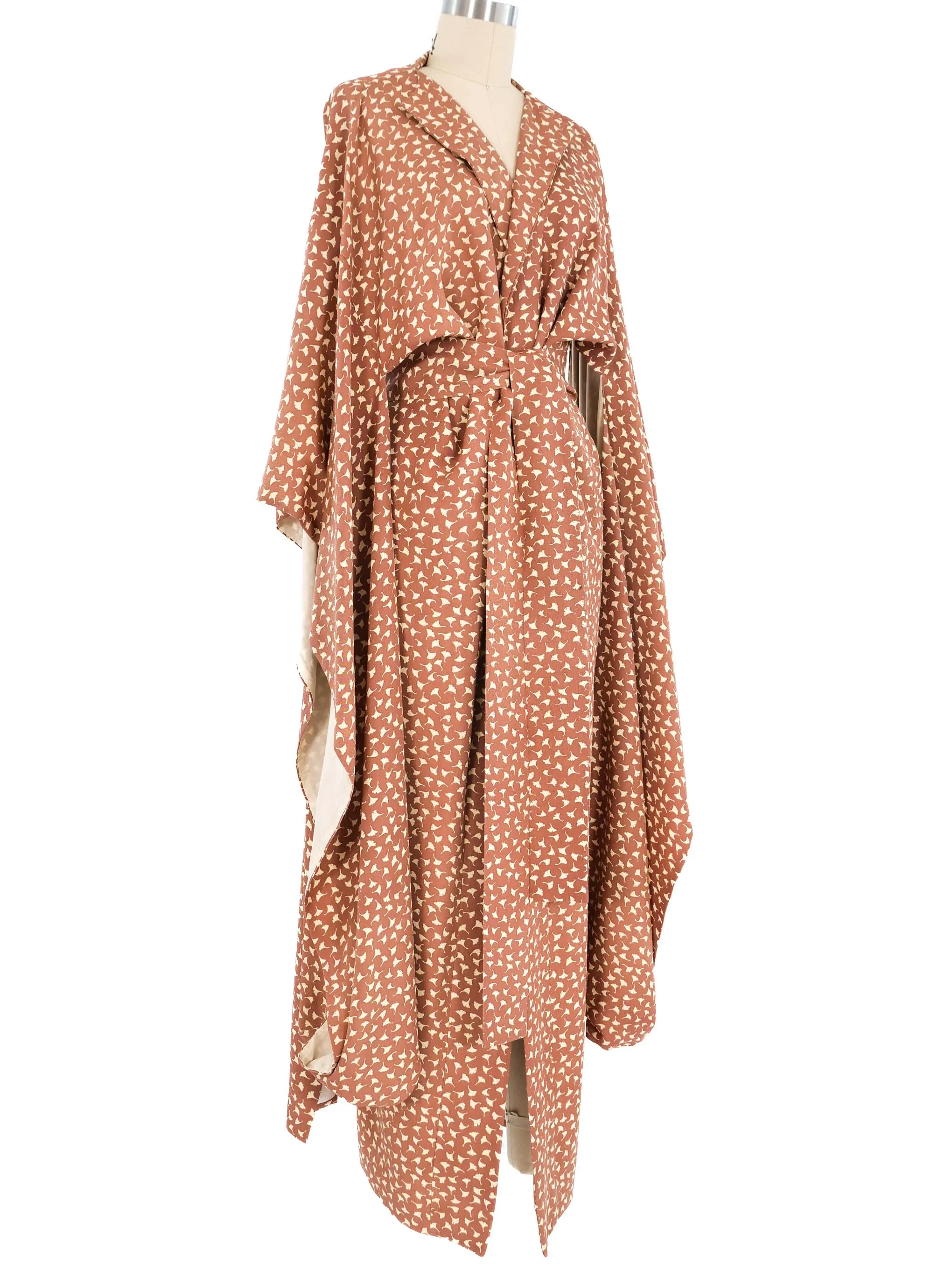 1980s Printed Silk Kimono