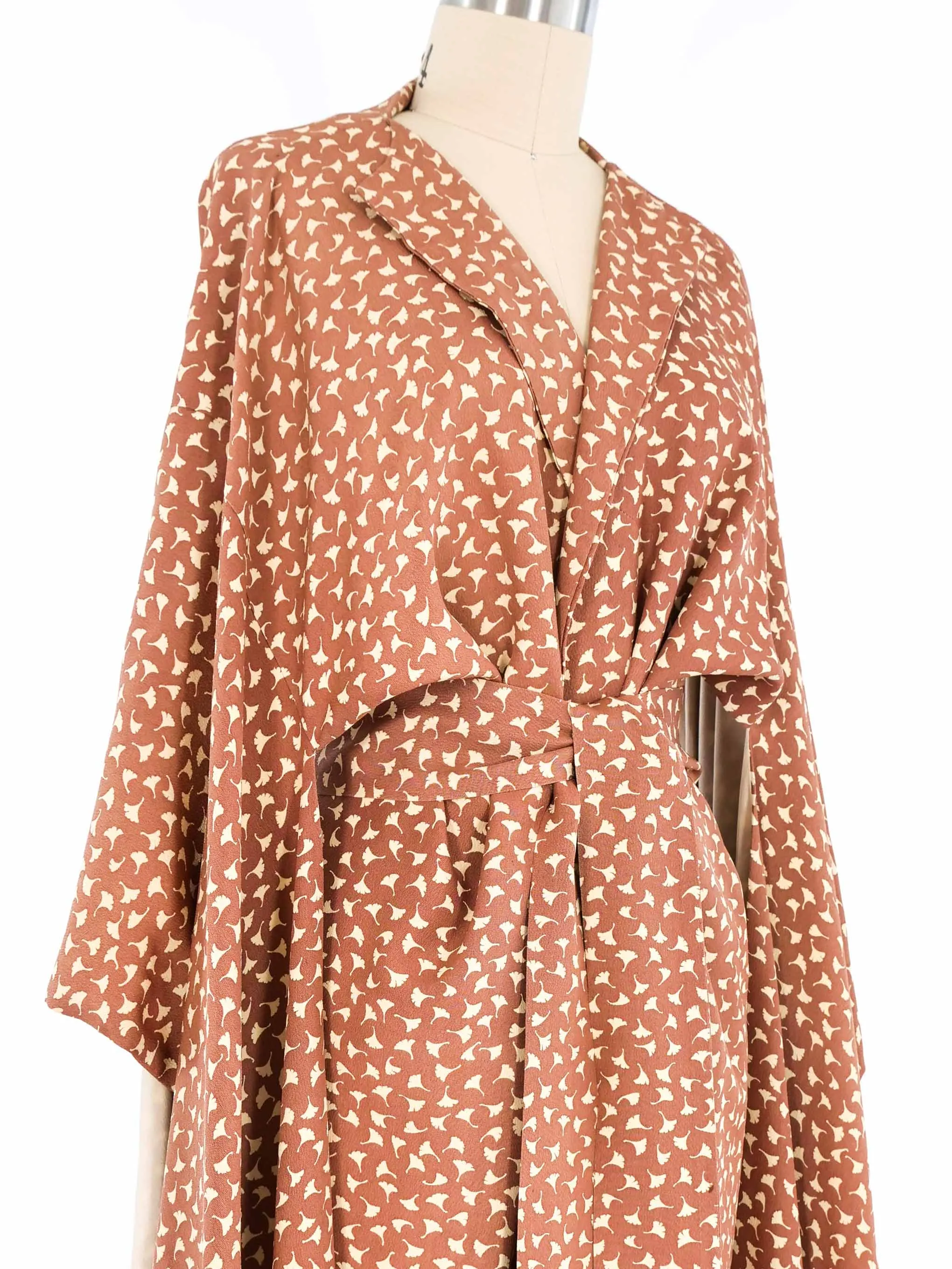 1980s Printed Silk Kimono