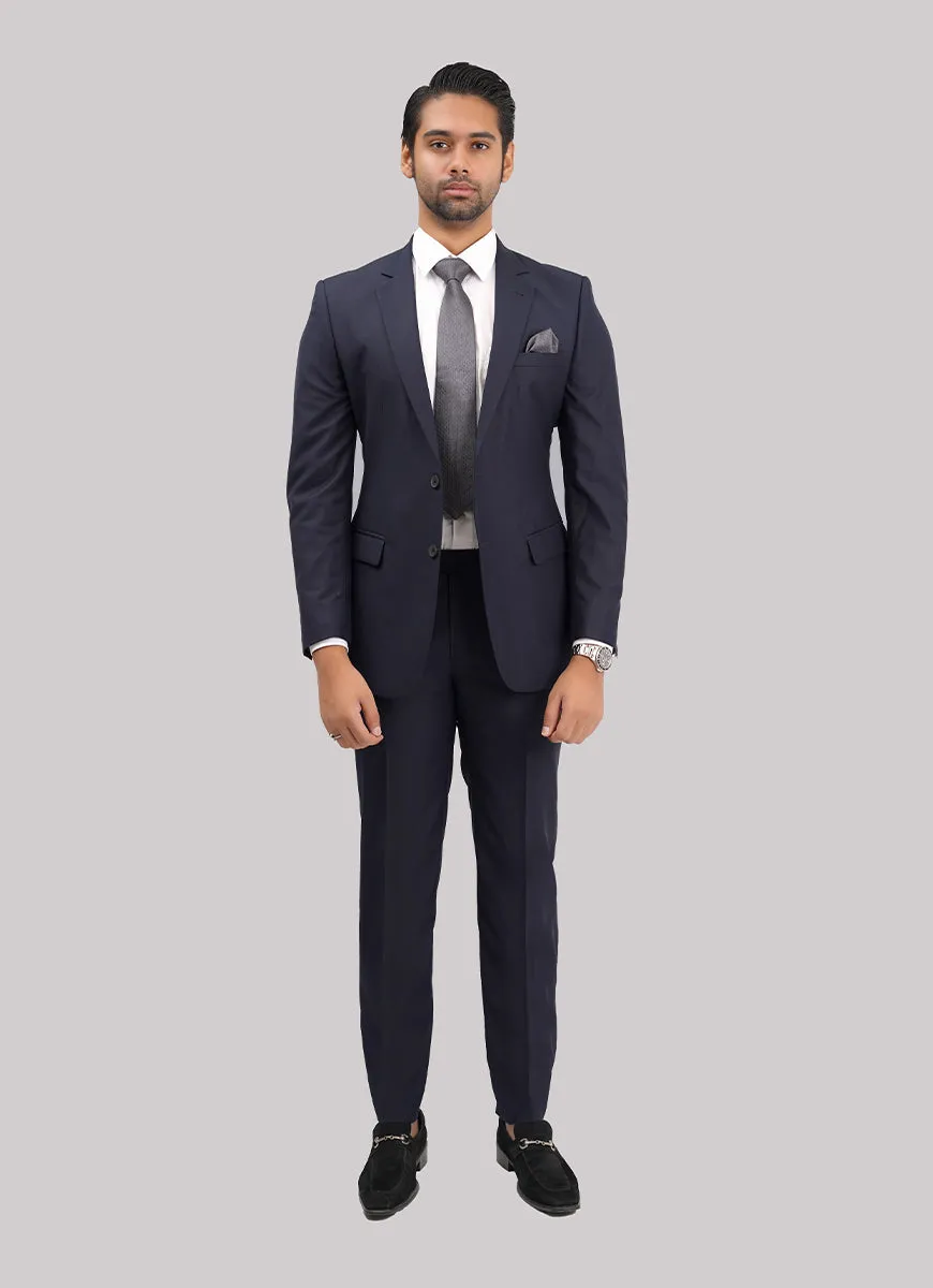 2-Piece Suit Premium Navy Blue Plain