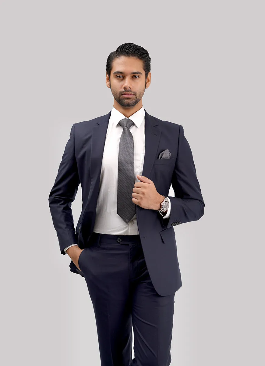 2-Piece Suit Premium Navy Blue Plain