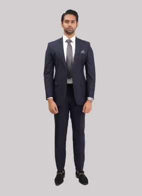 2-Piece Suit Premium Navy Blue Plain