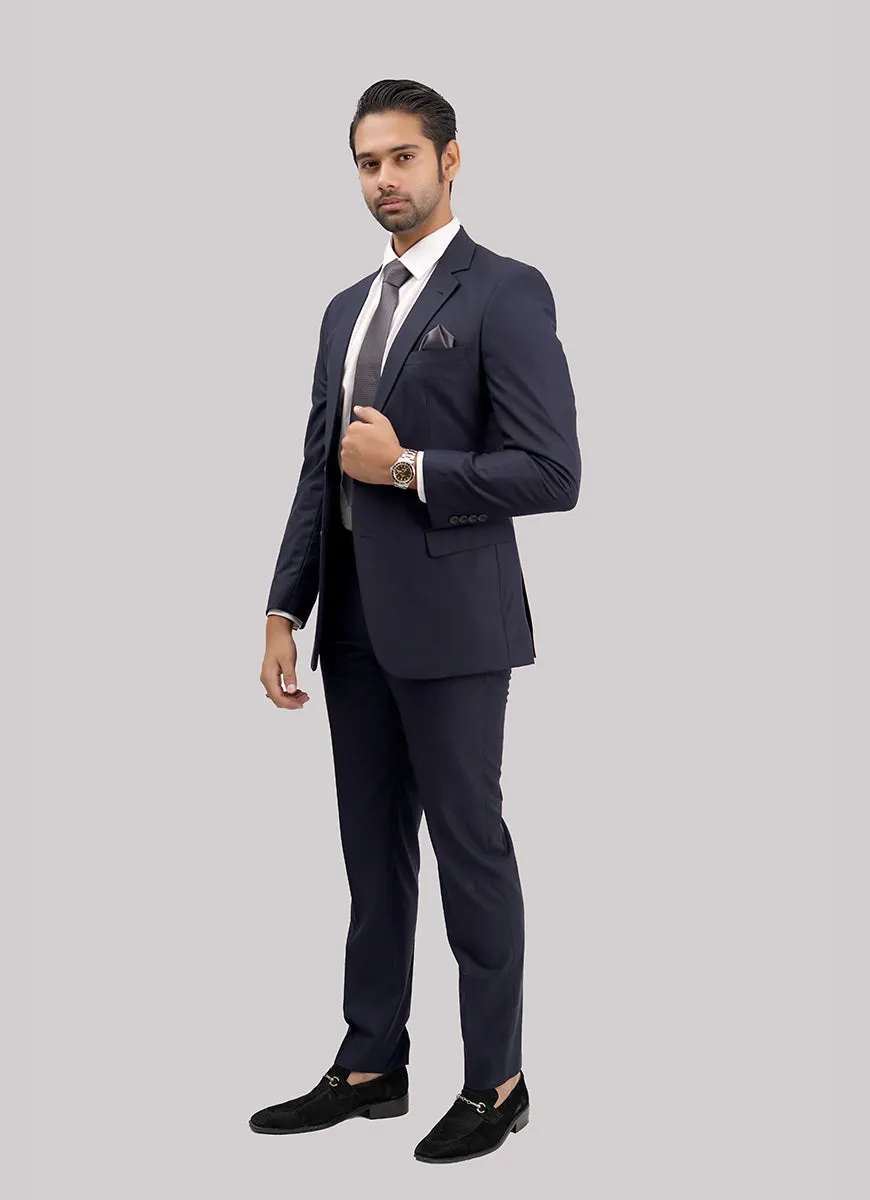 2-Piece Suit Premium Navy Blue Plain