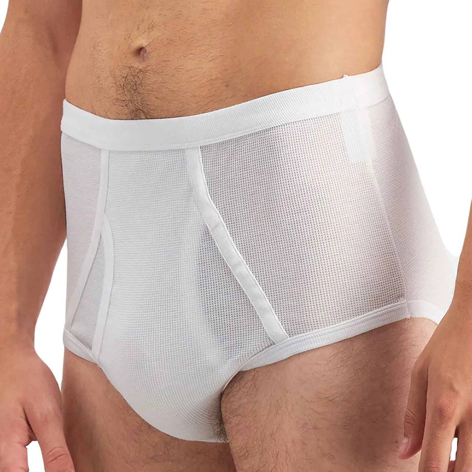 2pc Set Holeproof Men All Seasons White Full Brief Underwear Aircel T Shirt Tee Base Layer
