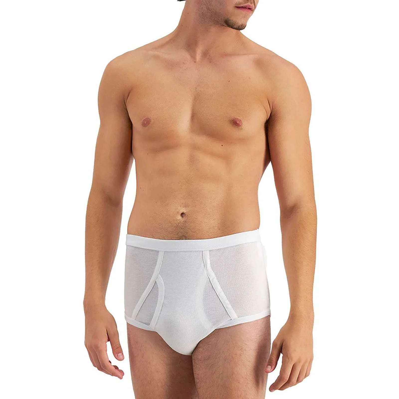 2pc Set Holeproof Men All Seasons White Full Brief Underwear Aircel T Shirt Tee Base Layer