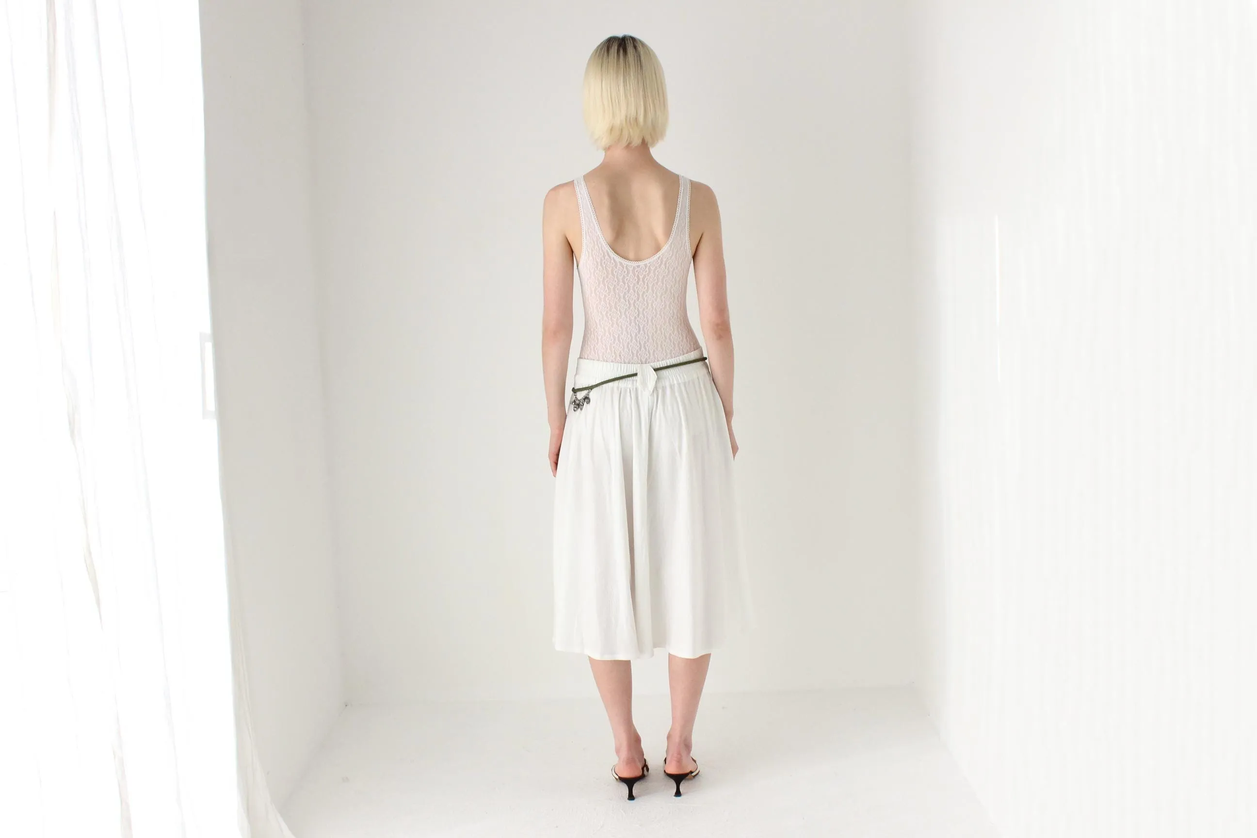 80s French Vintage Midi Skirt