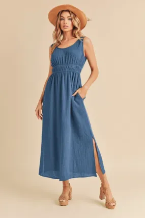 Aemi   Co Side Slit Round Neck Sleeveless Tank Dress