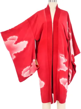 Airbrushed Cloud Print Kimono