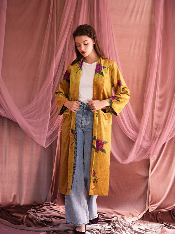 Amelia Velvet Overcoat (Gold)