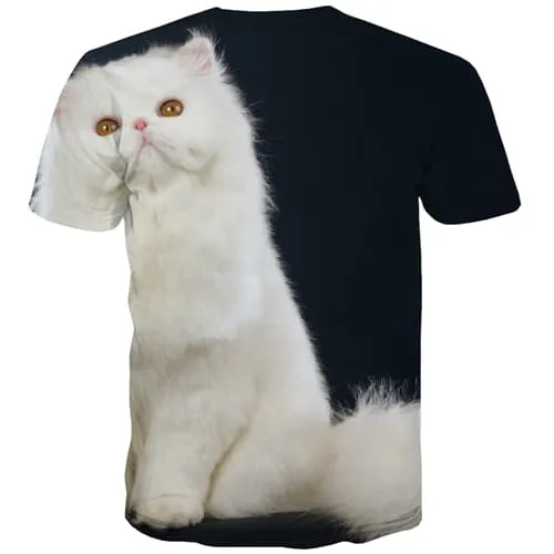 Animal T-shirt Men Cat Tshirt Printed Hip Hop T shirts Funny Black Tshirt Anime Street T-shirts Graphic Short Sleeve Fashion