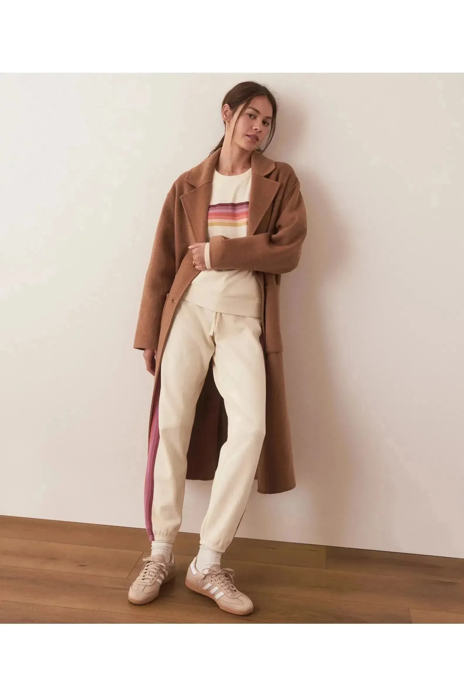 Anytime Sweatpants - Antique White Stripe