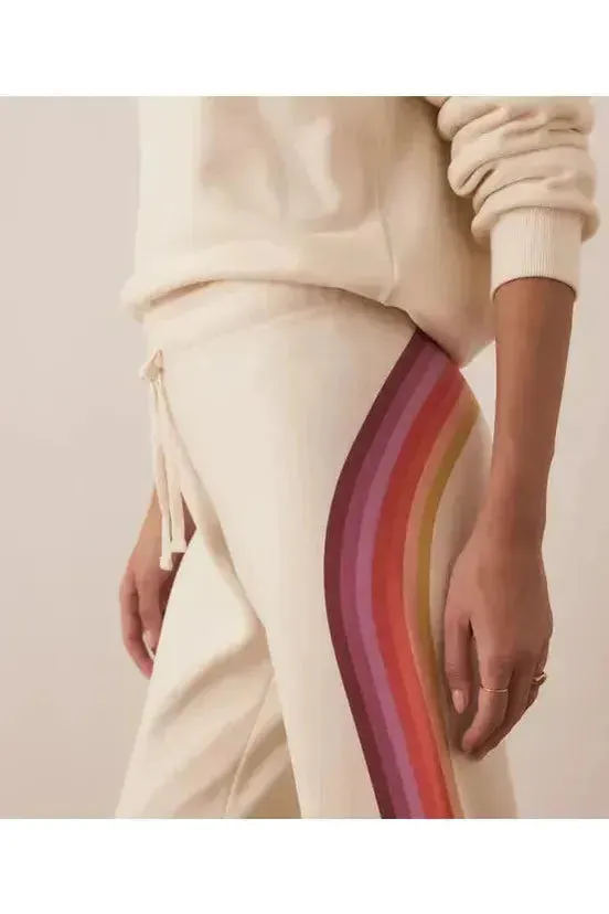 Anytime Sweatpants - Antique White Stripe
