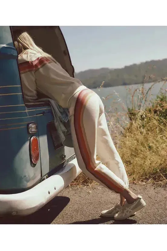 Anytime Sweatpants - Antique White Stripe