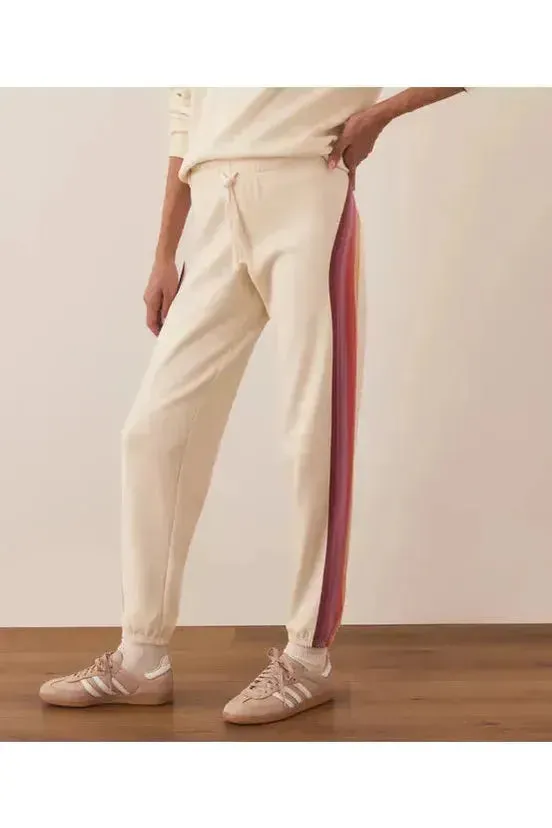 Anytime Sweatpants - Antique White Stripe