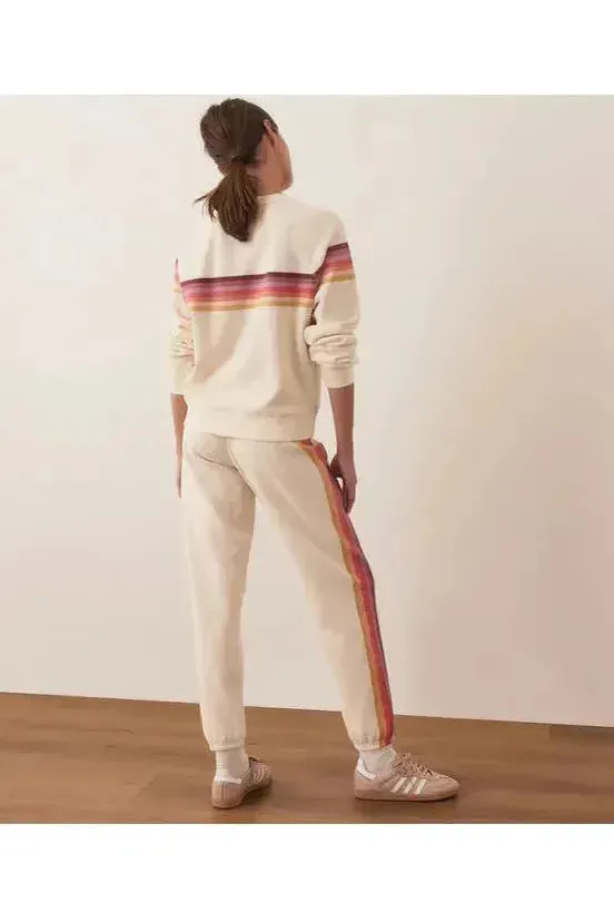 Anytime Sweatpants - Antique White Stripe