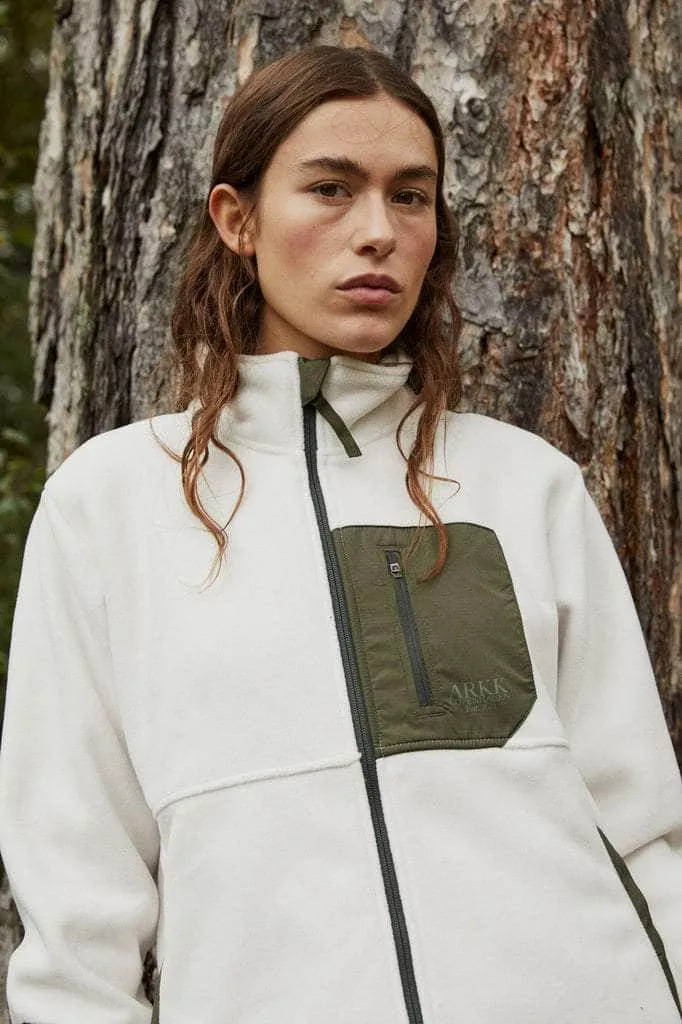 ARKK Essential Fleece Jacket | Marshmallow Dark Army