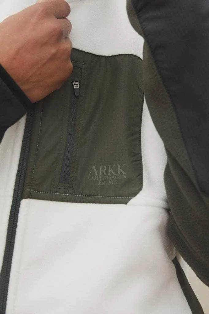 ARKK Essential Fleece Jacket | Marshmallow Dark Army