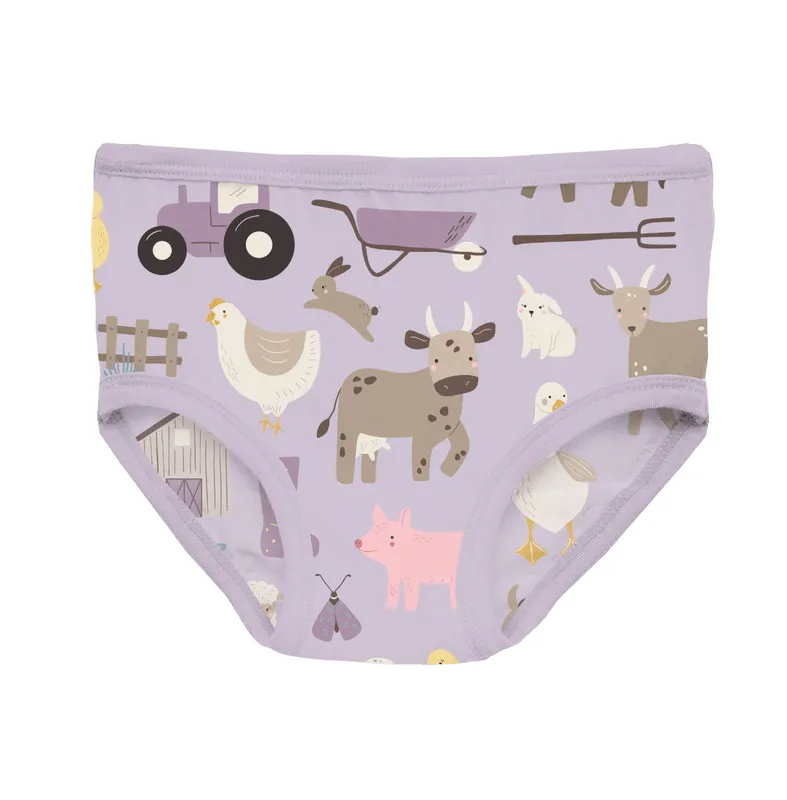 Bamboo Underwear (Set of 3) - Thistle Morning on the Farm, Lavender & Ice Cream Stripe