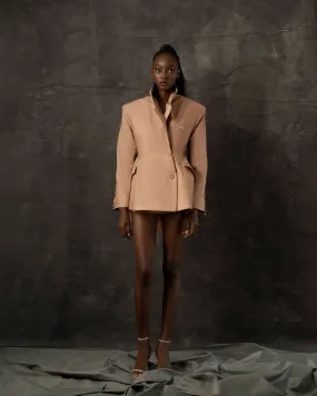 Beige Cotton Blazer