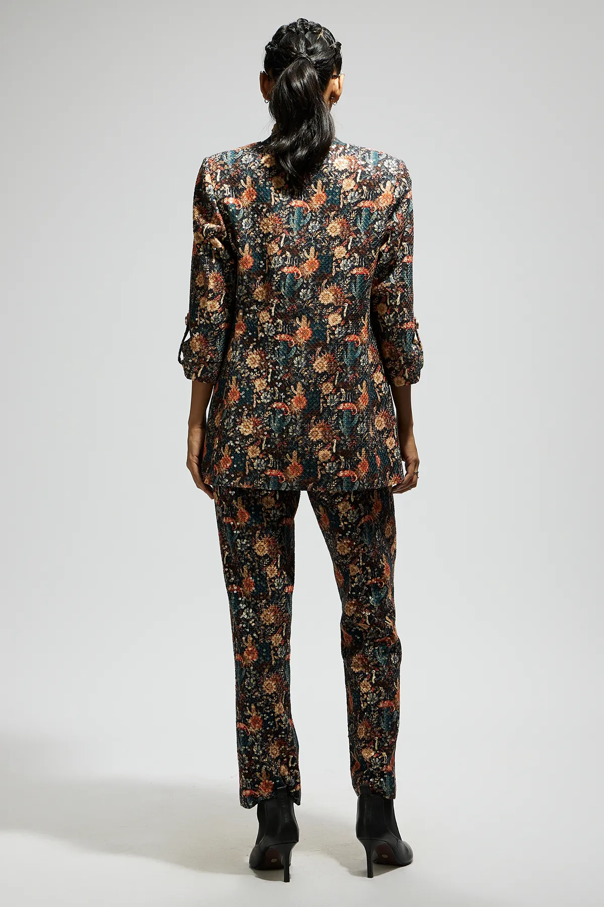Black Jaal Embellished Blazer Set