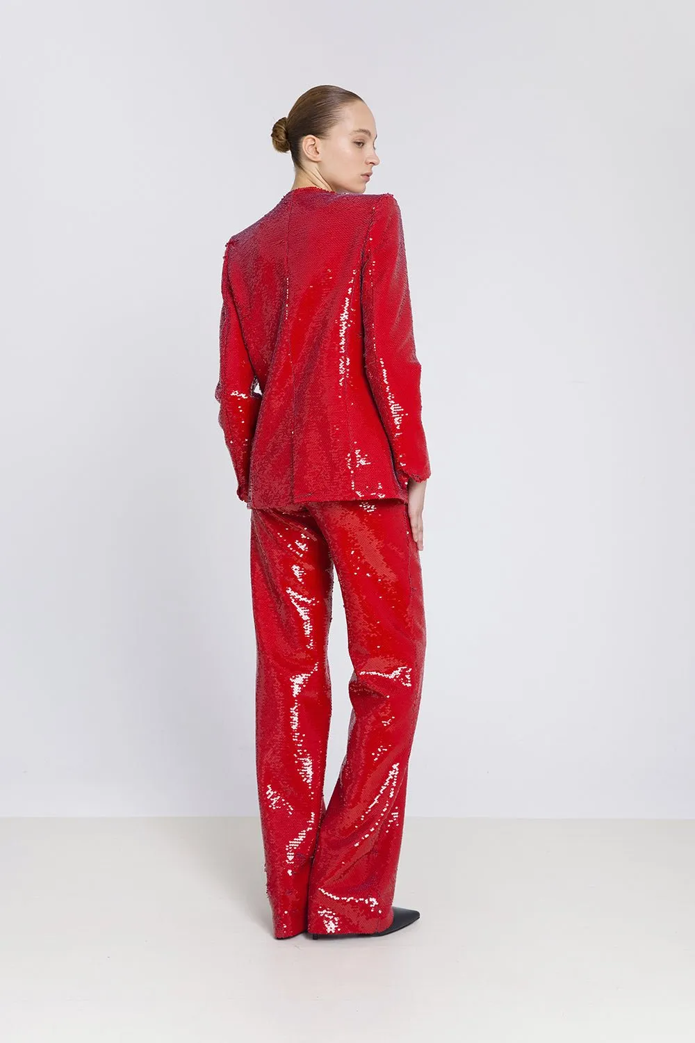 Blazer lentejuela roja