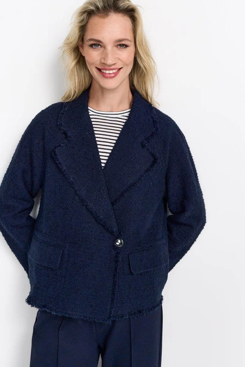 Bouclé-Jacke mit Reverskragen