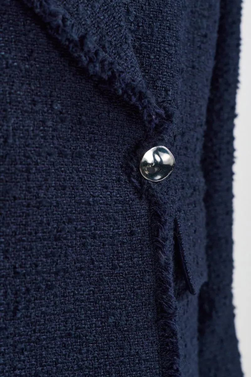 Bouclé-Jacke mit Reverskragen