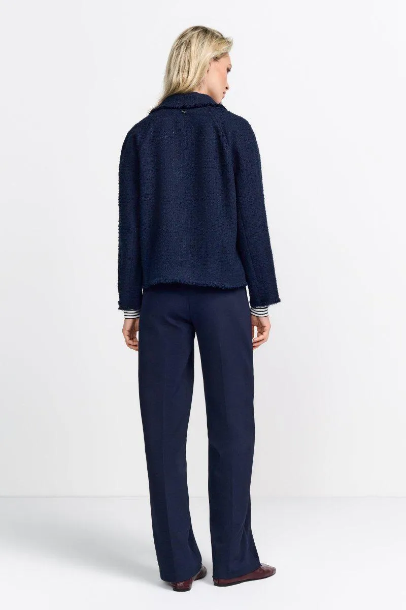 Bouclé-Jacke mit Reverskragen
