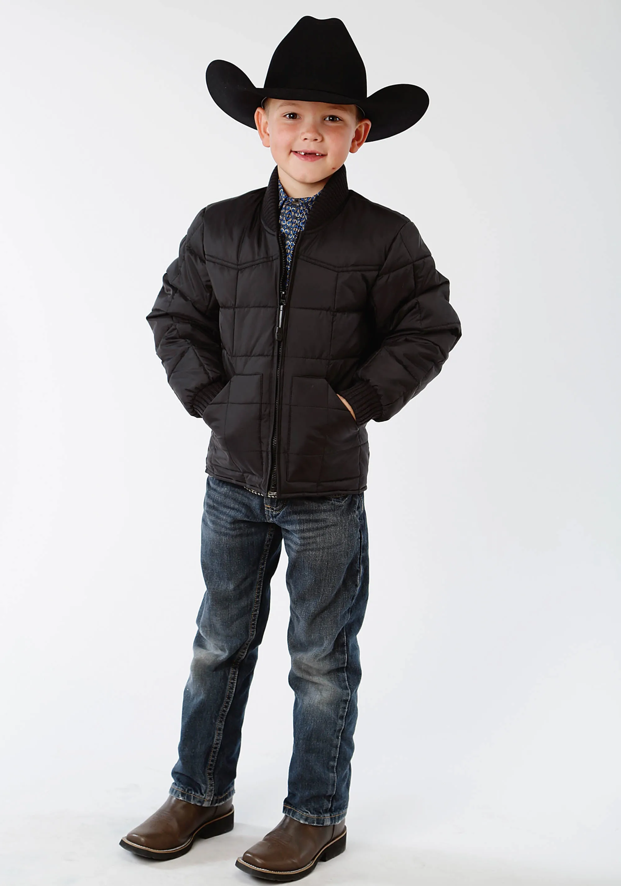 BOYS BLACK POLY-FILLED JACKET