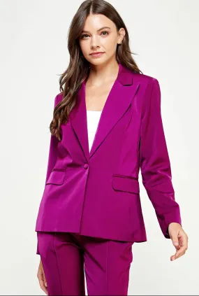 Boysenberry Satin Blazer
