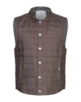 Brunello Cucinelli Man Synthetic Down Jacket Cocoa M INT