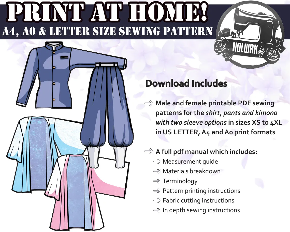 BUNDLE Japanese Uniform Cosplay Sewing Pattern/Downloadable PDF File