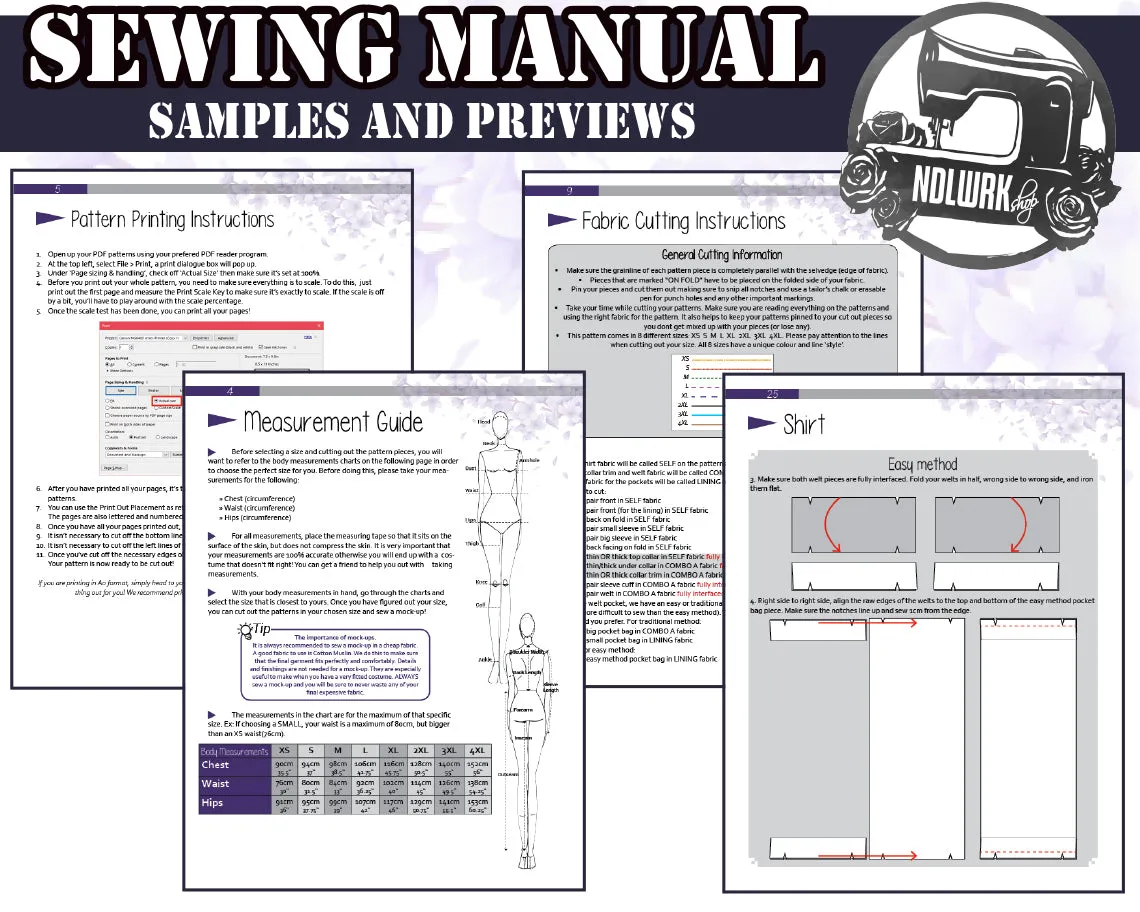 BUNDLE Japanese Uniform Cosplay Sewing Pattern/Downloadable PDF File
