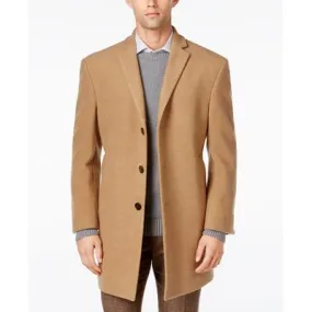 Calvin Klein Mens Slim fit Overcoat Coat 40 S Beige Solid