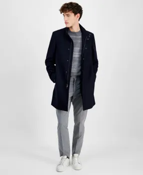 Calvin Klein Mens Slim fit Overcoat Coat 42 R Blue Solid