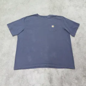 Carhartt Shirts Mens 4XL Blue Original Fit Crew Neck Tee Casual Outdoor Pocket