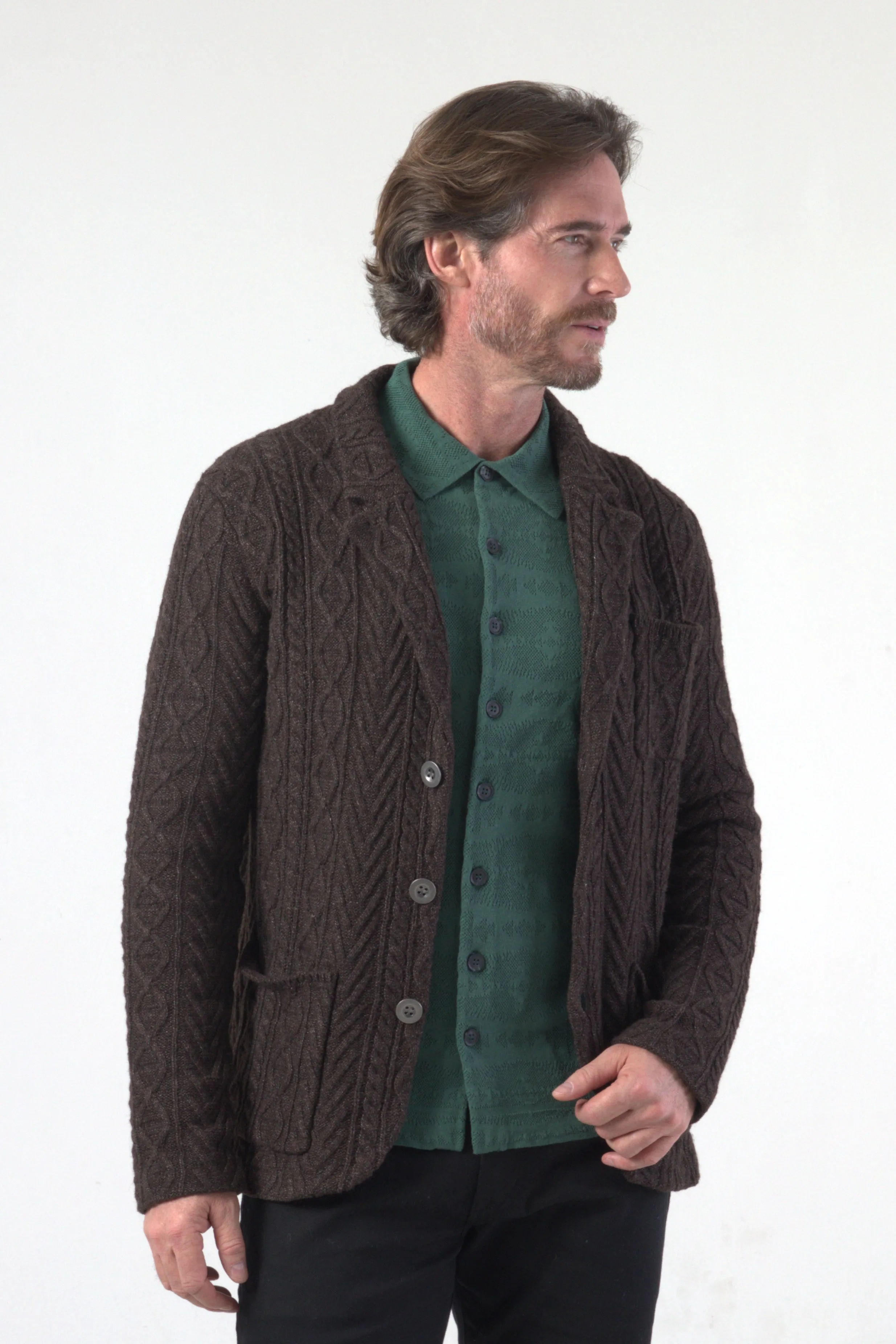 Chain Link Knit Chunky Blazer