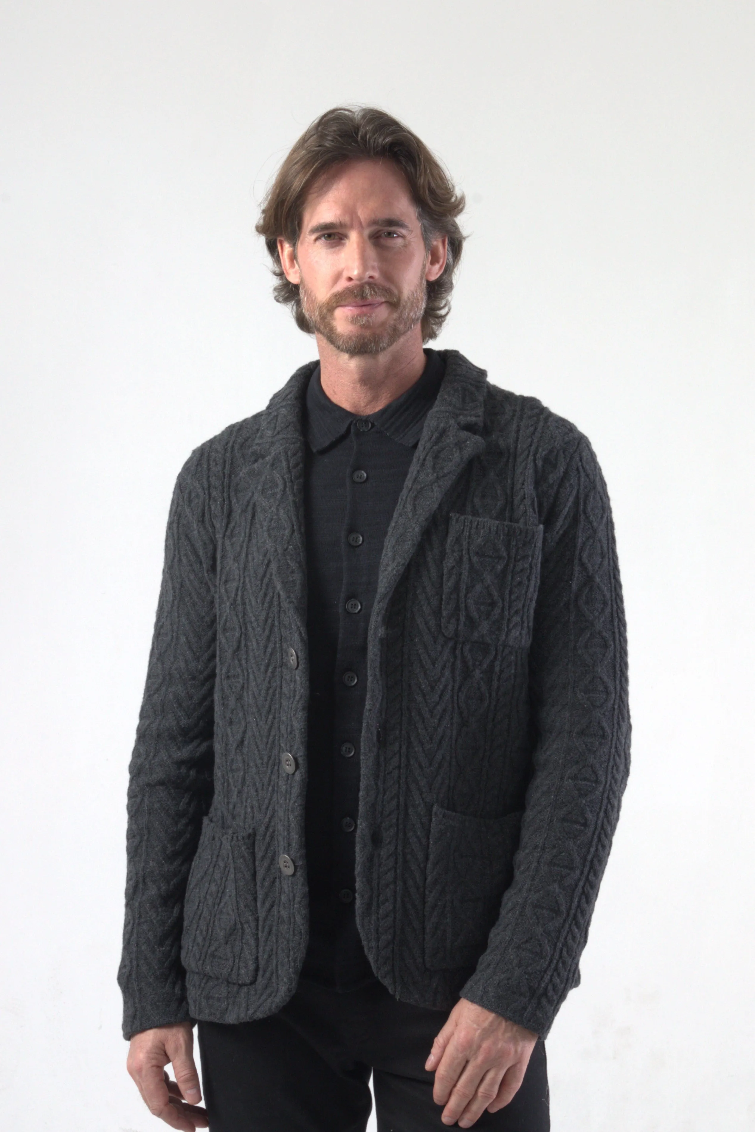 Chain Link Knit Chunky Blazer