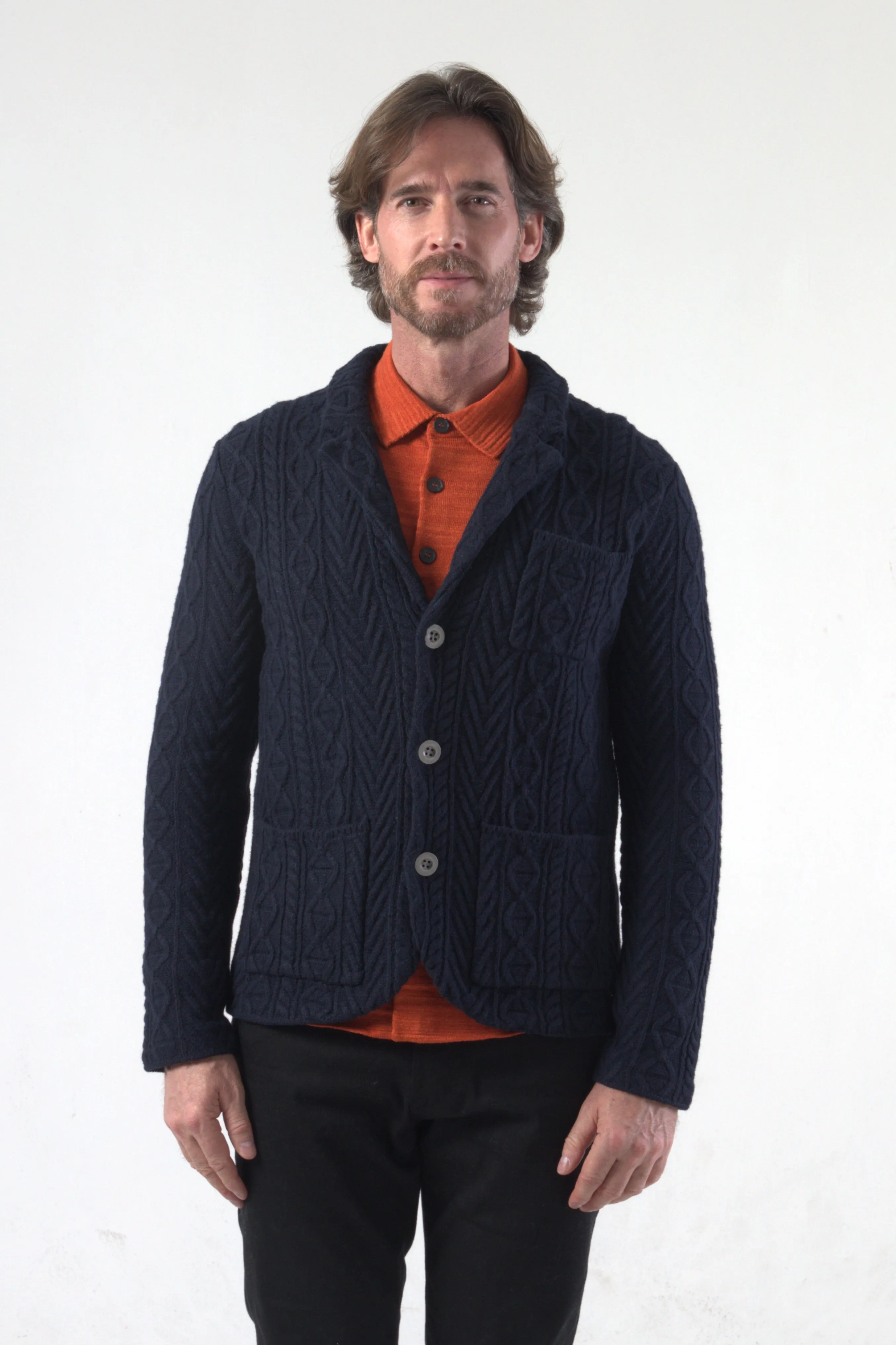 Chain Link Knit Chunky Blazer