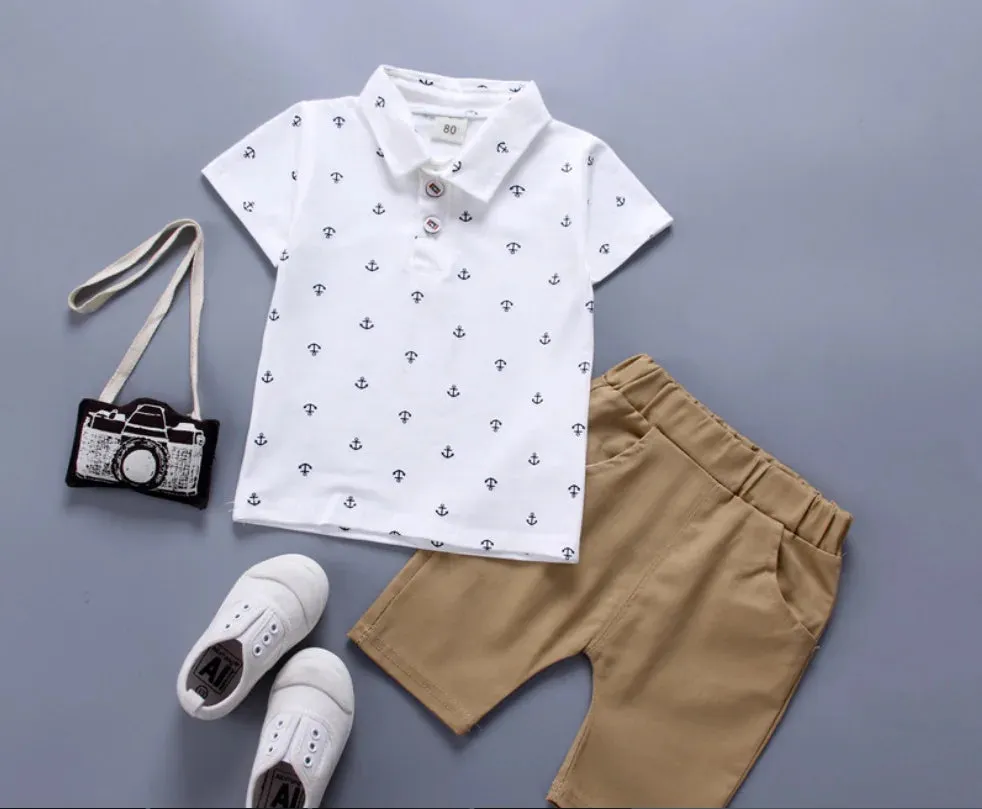 Children's Summer Printed Shirt & Shorts Cute Suit