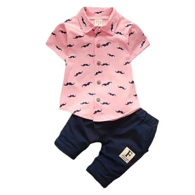 Children's Summer Printed Shirt & Shorts Cute Suit