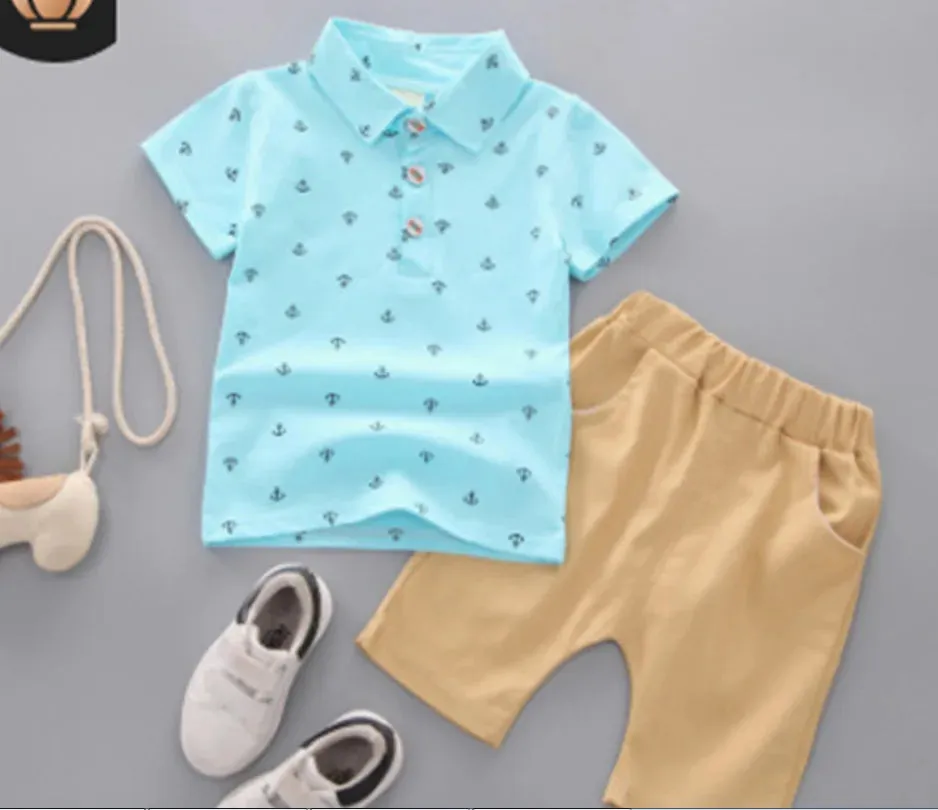 Children's Summer Printed Shirt & Shorts Cute Suit