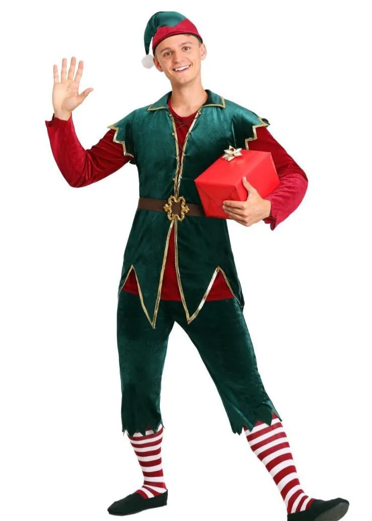Christmas Clown Costume Green Men and Women Stage Costume Christmas Gift