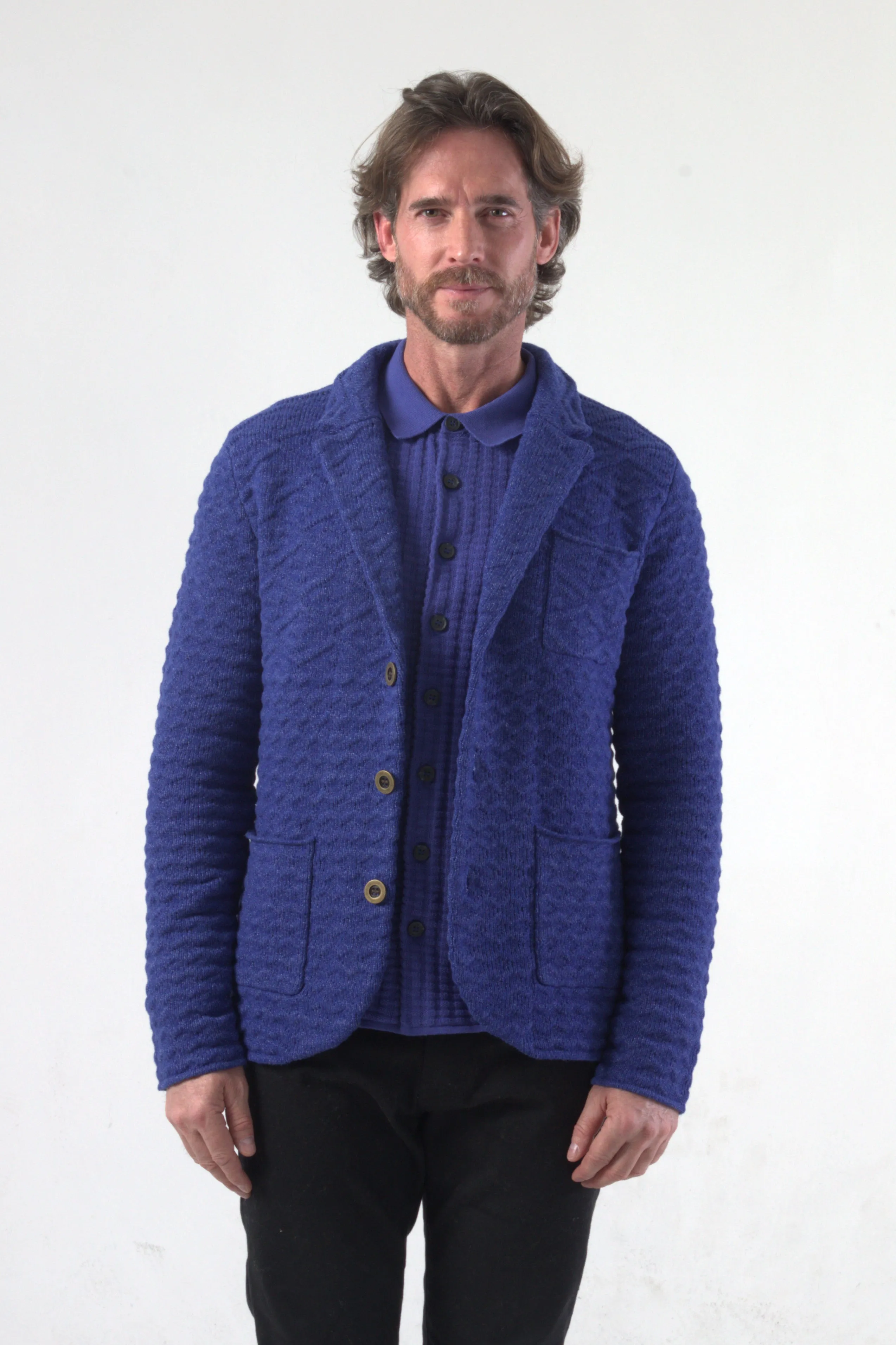Chunky Fish Wave Knit Blazer