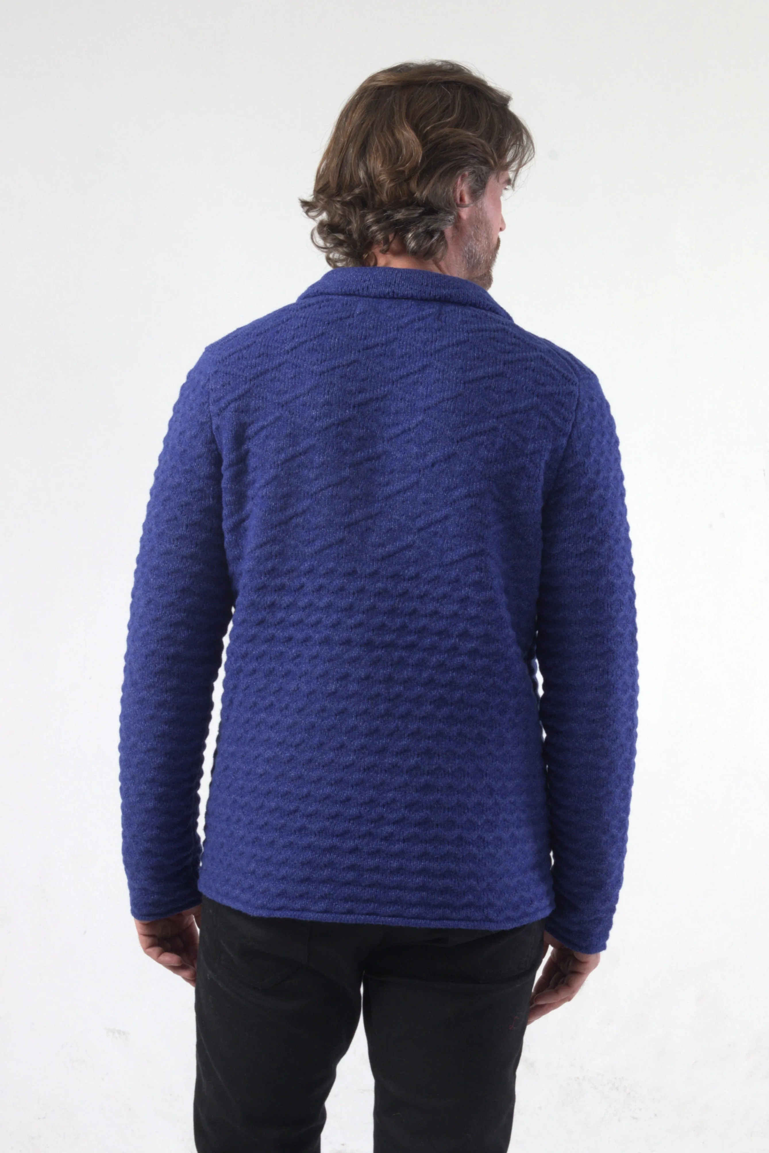 Chunky Fish Wave Knit Blazer