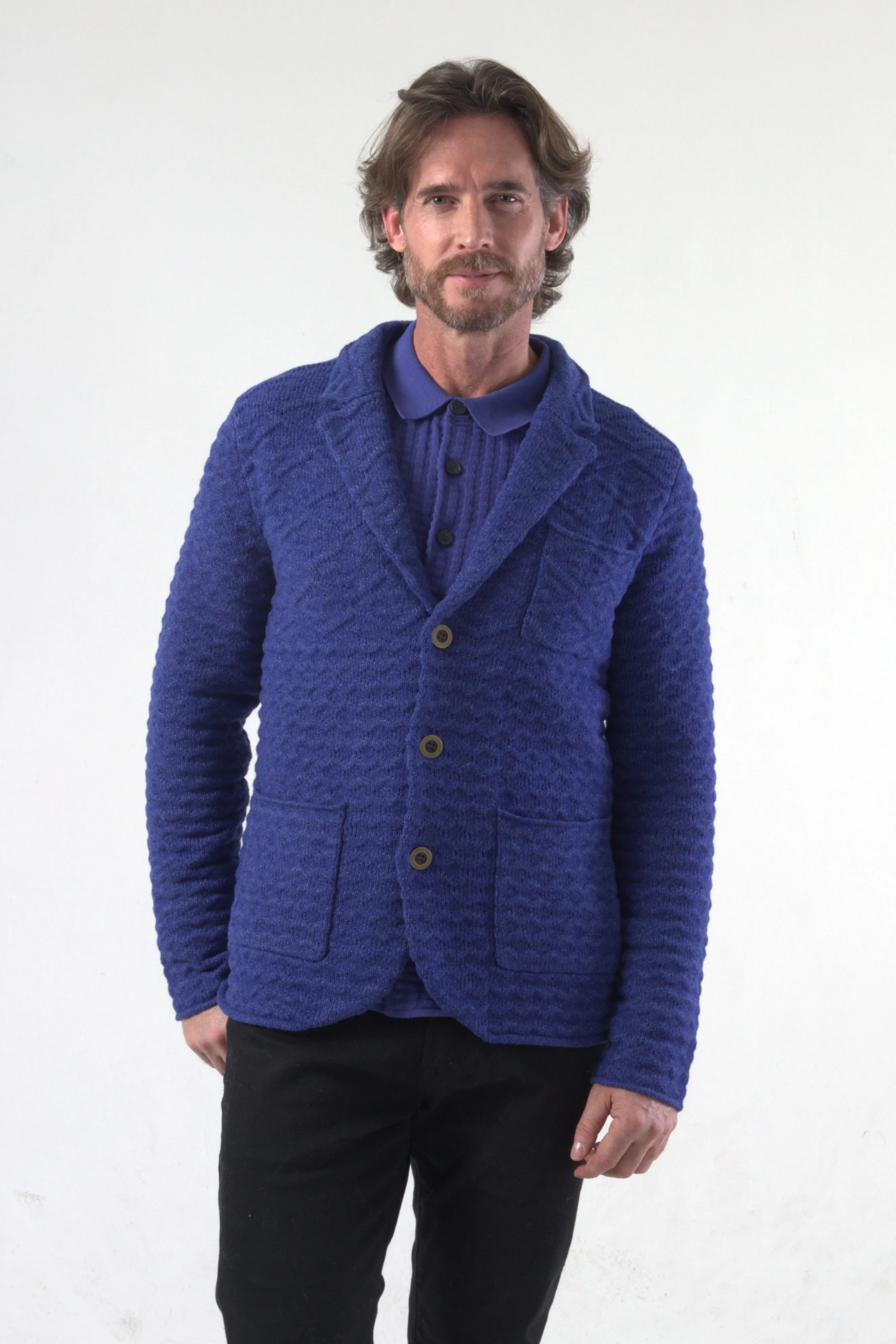 Chunky Fish Wave Knit Blazer