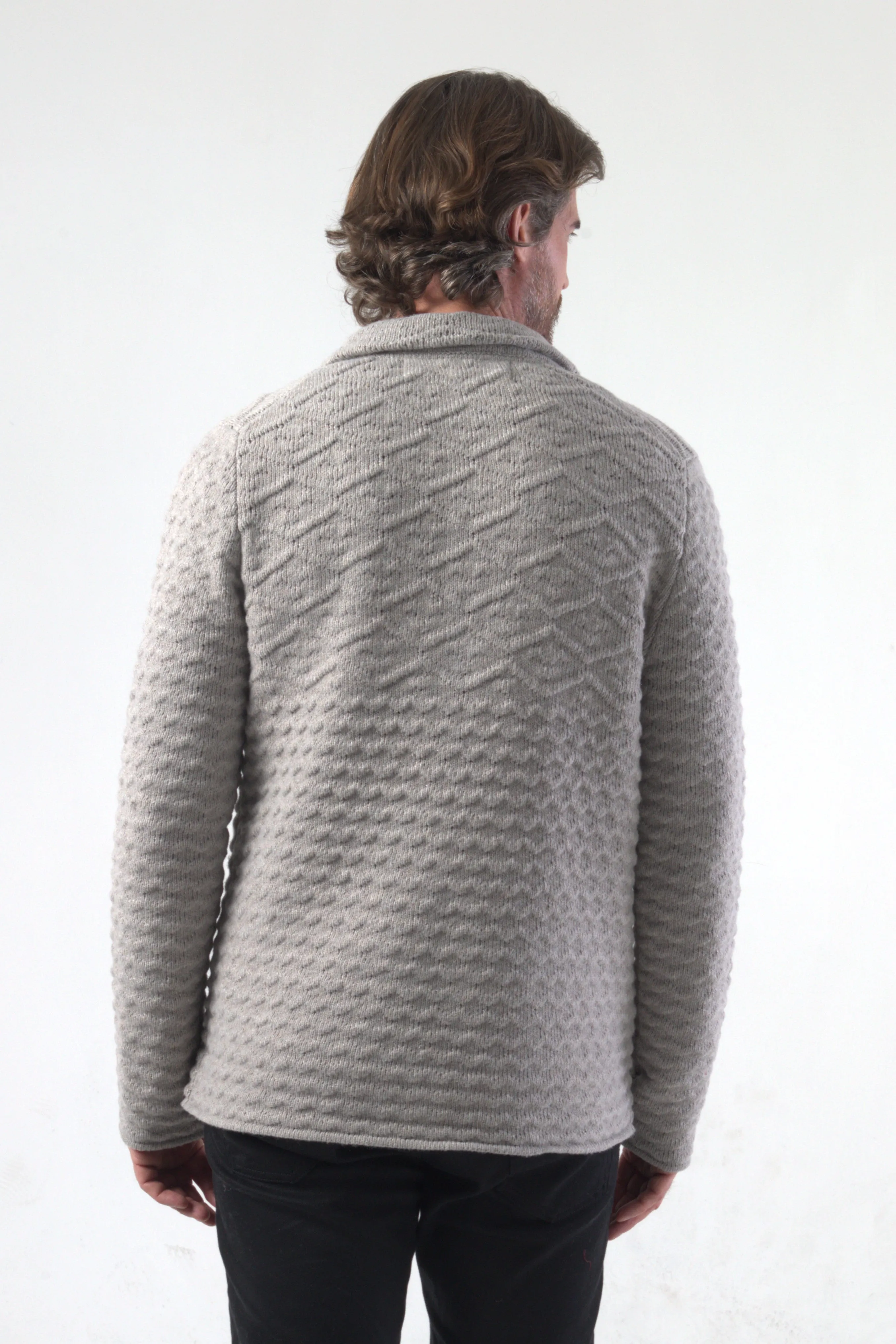 Chunky Fish Wave Knit Blazer